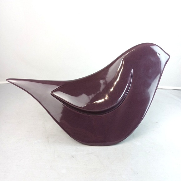 Other - Mid Century Modern Decorative Ceramic Bird Plum Purple Figurine 6" x 11.5"